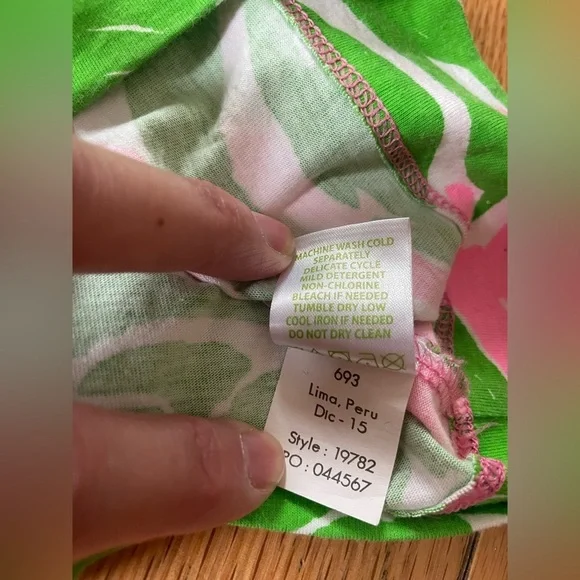 Lilly Pulitzer Women's Size XS Loren Pink & Green Pineapple Dress Boatneck - Picture 7 of 11